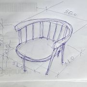 Scandinavian style wooden children's armchair dimension: height -41.5cm- width -50cm-
