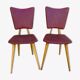 Paire de chaises en bois clair et Skaï, vers 1950