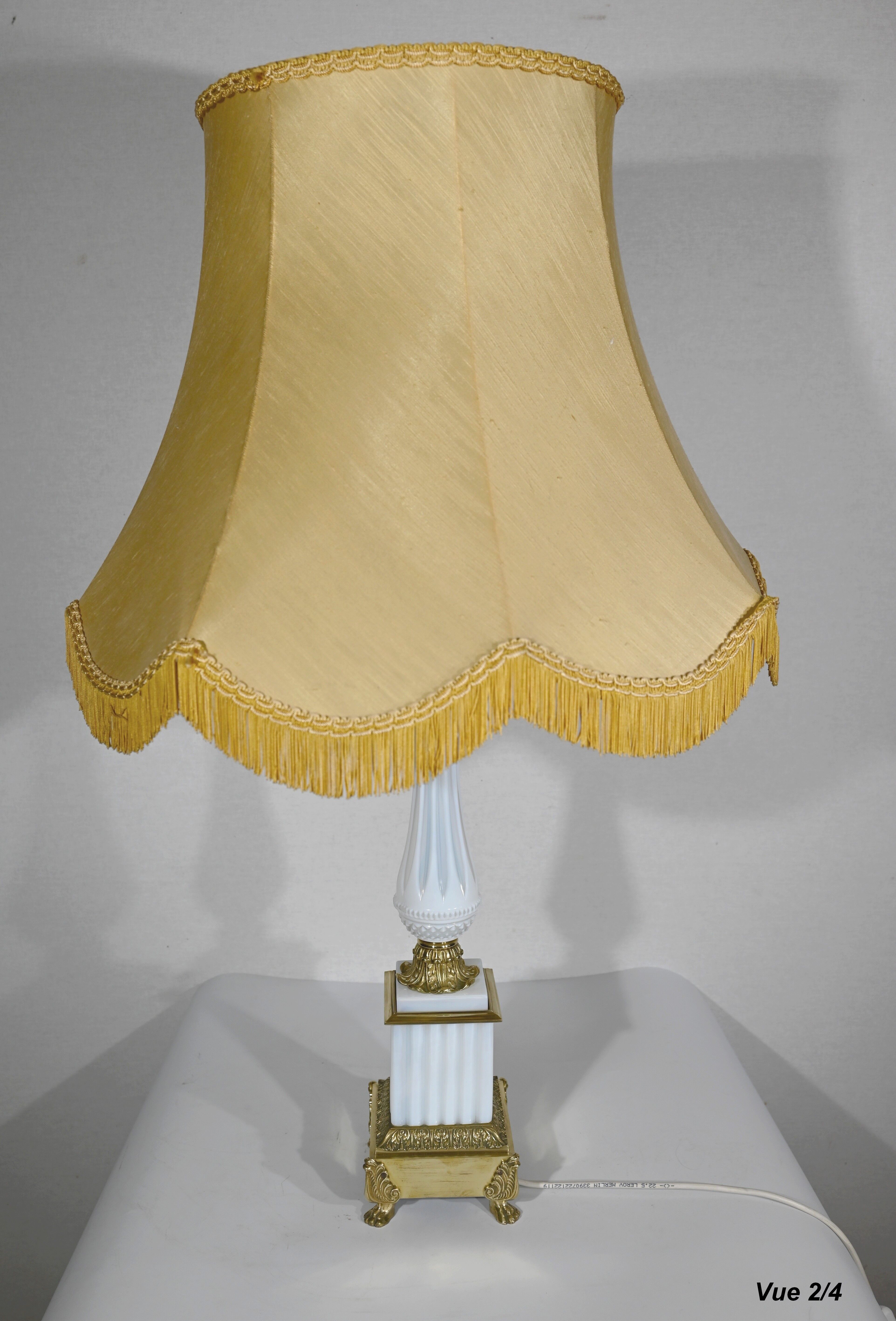 Lamp in Opline and Bronze, Louis XVI style – 1950