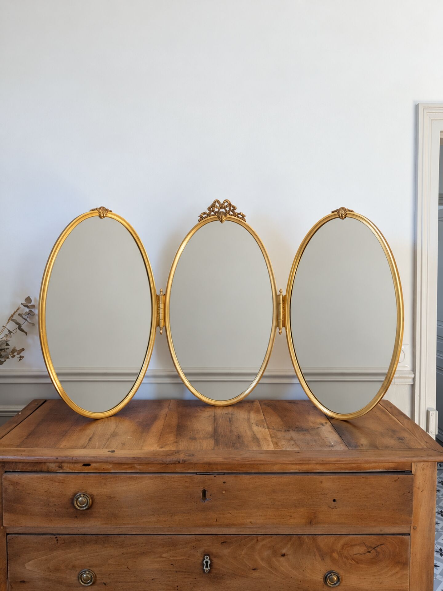 Louis XV style triptych mirror