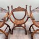 Set of Three Renaissance Style Armchairs, 19th Century