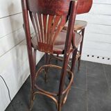 Pair of bistro stools with backrest
