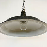 Vintage industrial dark grey enamel hanging light, 1950s