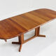 Vintage Danish oval extendable dining table solid teak