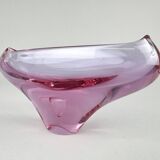 1960s Art Glass Bowl by Glass Designer Miloslav Klinger, Czechoslovakia