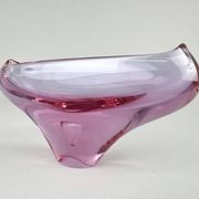 1960s Art Glass Bowl by Glass Designer Miloslav Klinger, Czechoslovakia