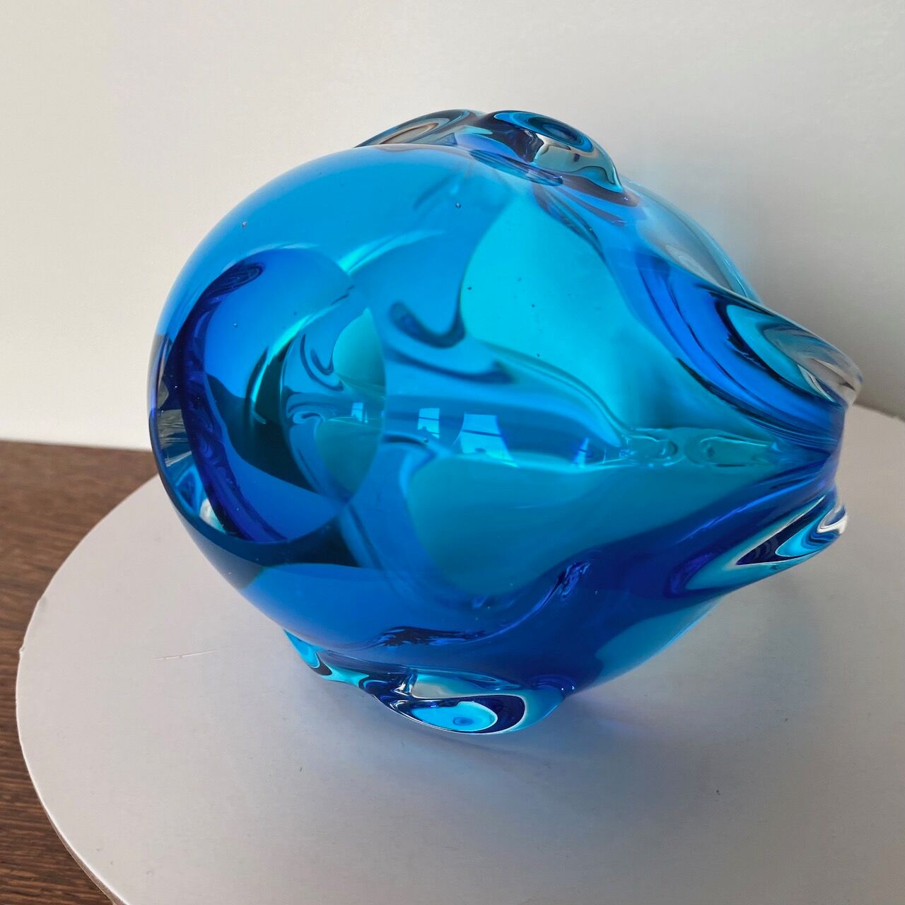 Clear and blue Murano bowl