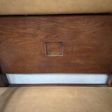 Art Deco two-seater bench in solid mahogany, 20th century.