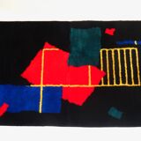 80s Postmodern Red Black carpet rug