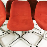 Set of 6 chairs "Eyes", designed by J.Foersom & P.Hiort-Lorenzen, for Erik Jorgensen, Denmark