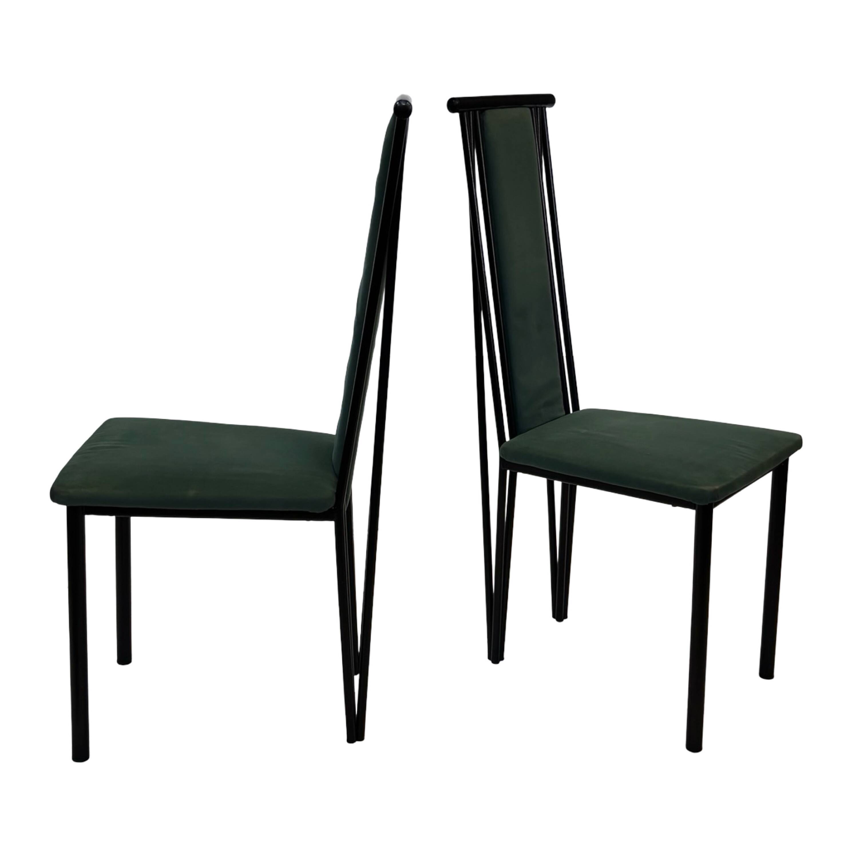 Vintage dining chairs modern design 80's set of four