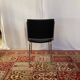 Vintage chair in black faux leather and chrome metal