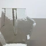 Set of 2 "brutalist" rock glass vases, germany 1970