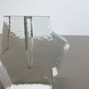 Set of 2 "brutalist" rock glass vases, germany 1970