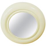 American beige round wall mirror 1970