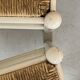Paire de chaises vintage en bois blanc et paille