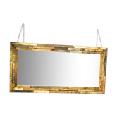 Industrial mirror made from recycled solid exotic wood