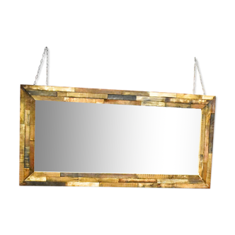 Indus mirror made of recycled solid exotic woods