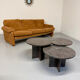 Vintage 1970s design round granite nesting coffee table with 3 elements.