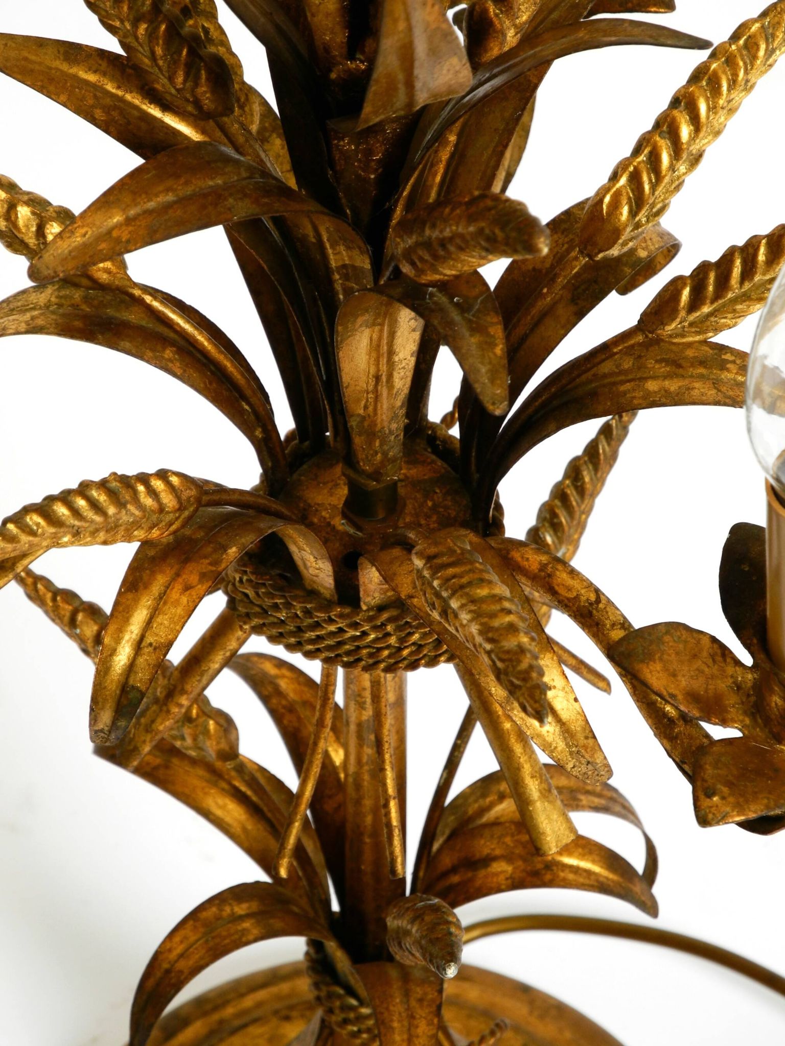 Original 1970s floral table lamp by Hans Kögl in the shape of a wheat sheaf