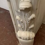 Louis XV style fireplace in white Carrara marble, 19th century