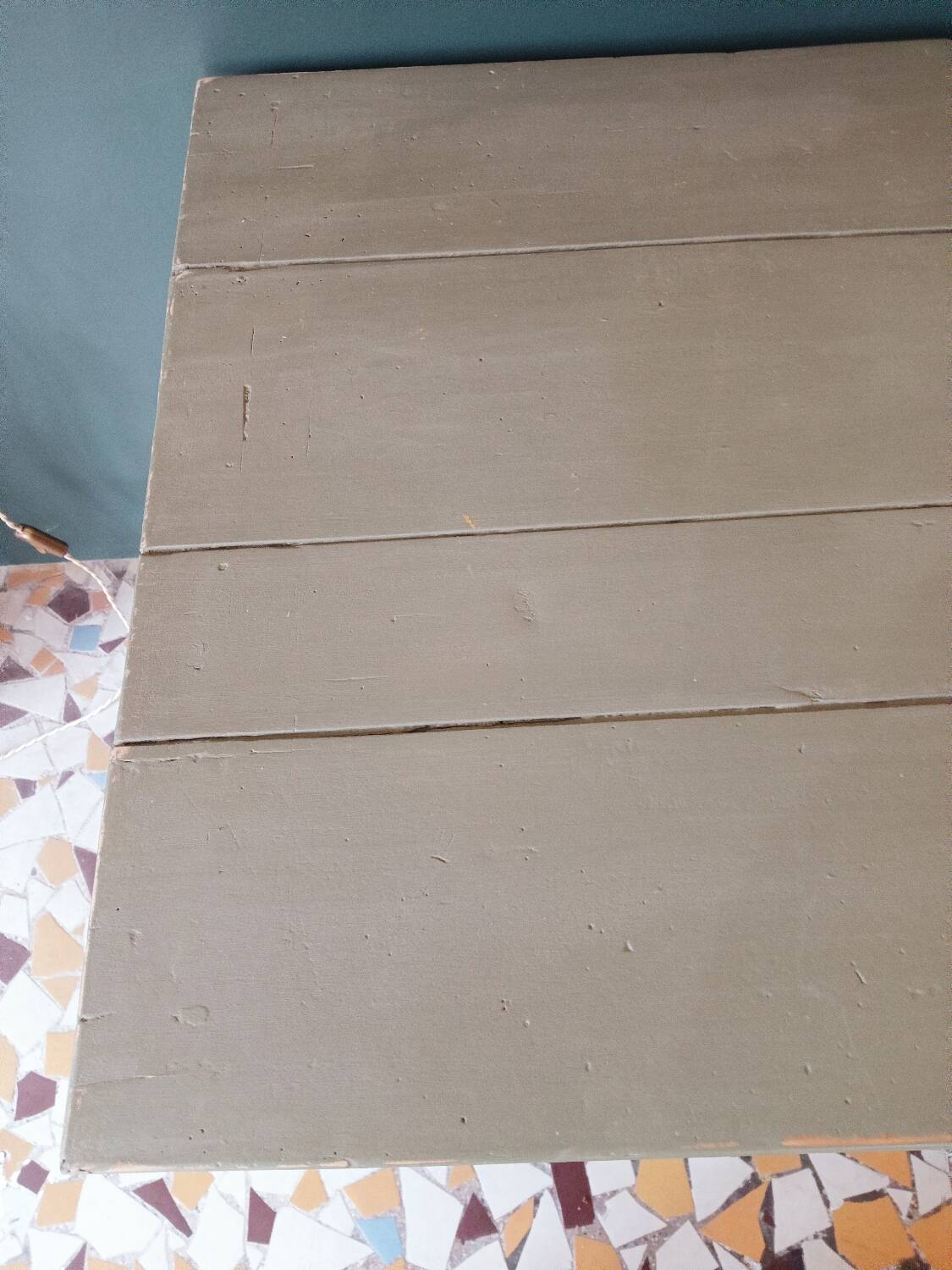 Farm table revisited in khaki