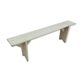 Old wooden farm bench vintage white fir industrial cloakroom