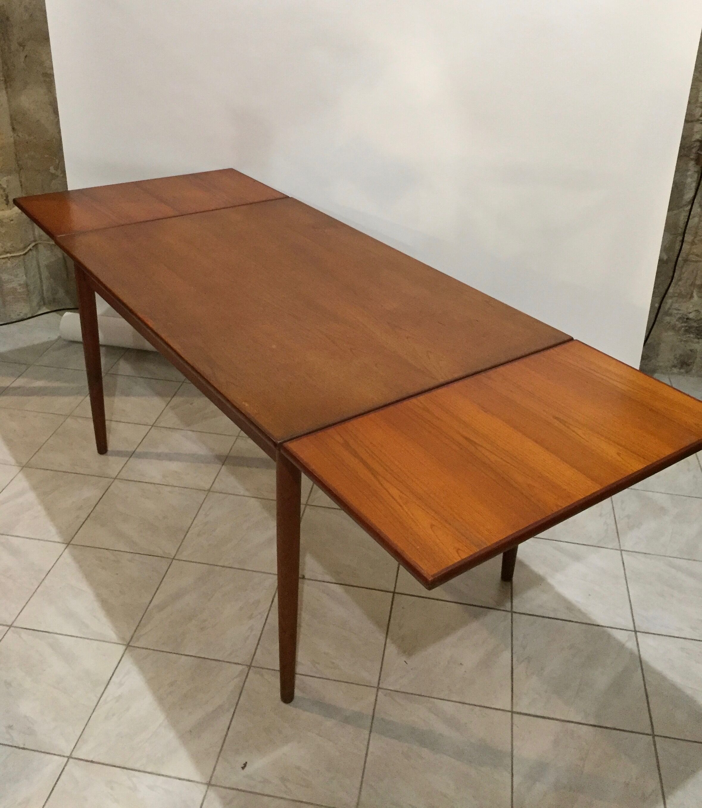 Danish dining table with extension cords