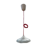 Suspension ancienne, abat jour en verre, luminaire vintage