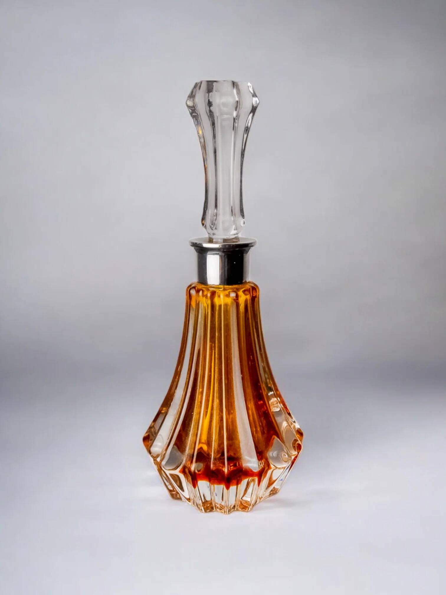 Orange sommerso perfume bottle, Murano glass, Italy, 1970s