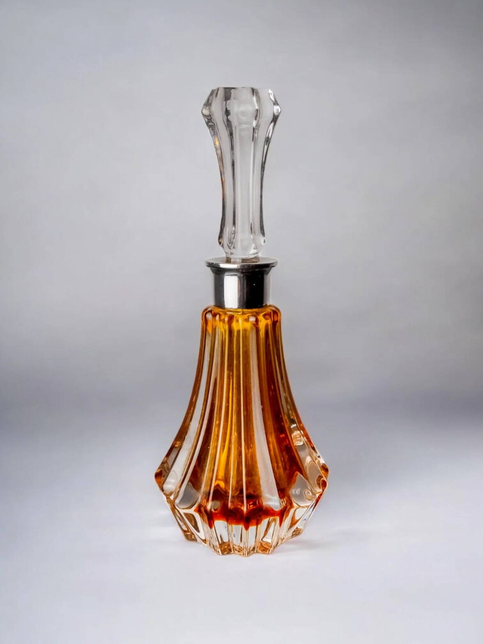 Orange sommerso perfume bottle, Murano glass, Italy, 1970s