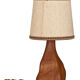 Lampe de chevet en bois d'orme forme libre années 60