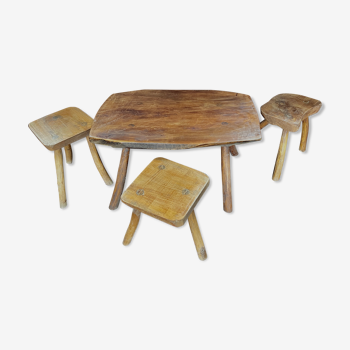 Set coffee table and stools brutalist countryside