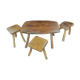 Ensemble table basse et tabourets brutaliste campagne