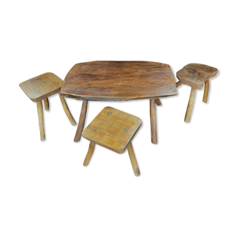 Set coffee table and stools brutalist countryside