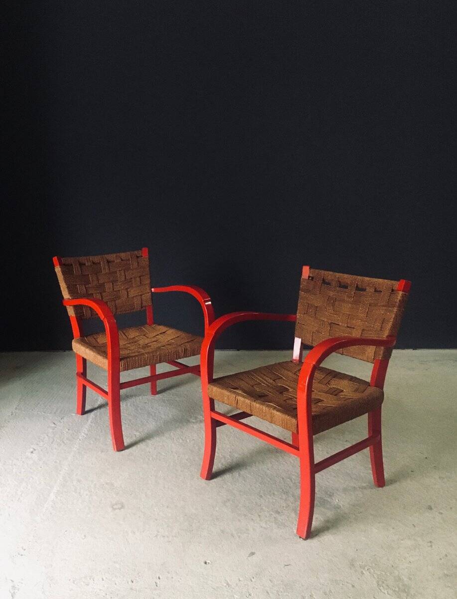 Mediterranean Armchairs, France, 1950s, Set of 2