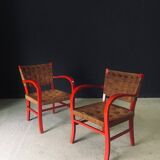 Mediterranean Armchairs, France, 1950s, Set of 2