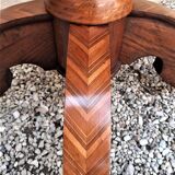 Pedestal table nineteenth century rectangular to central, marquetry tray with geometric decoration