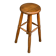 Vintage Scandinavian oak bar stool from the 1960s, 65cm high