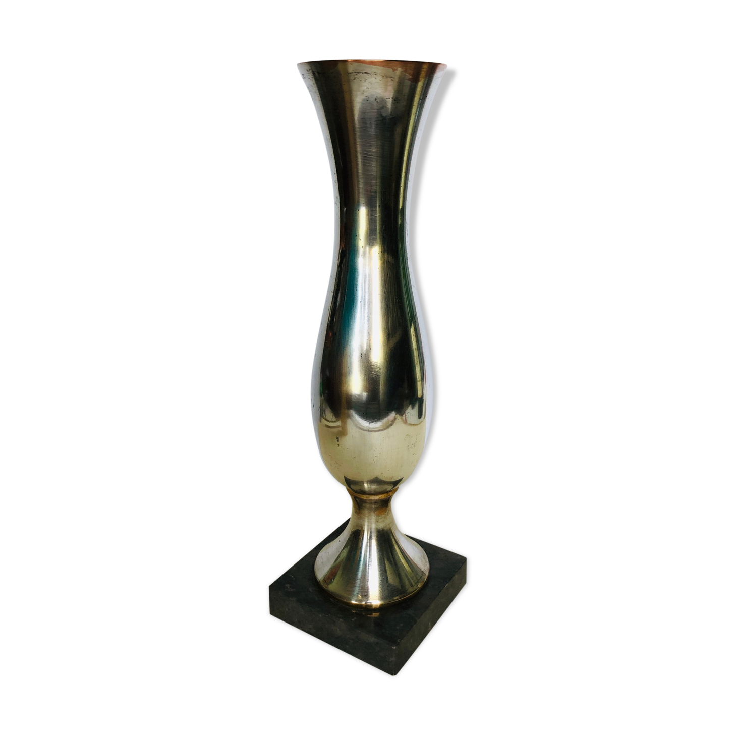 Silver metal vase