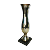 Silver metal vase