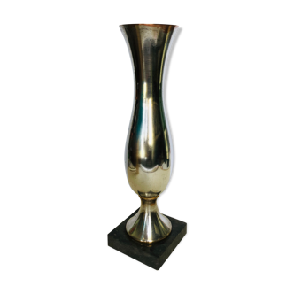 Silver metal vase