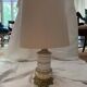 Lot including 2 oil lamps from the 19th century, equipped with their electric wire.
