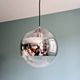 Space Age pendant light in clear glass and chrome, 70s