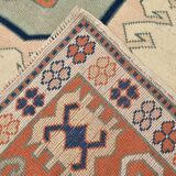 7x10 Vimtage Beige Orange Large Area Vintage Rug, 203x292 Cm