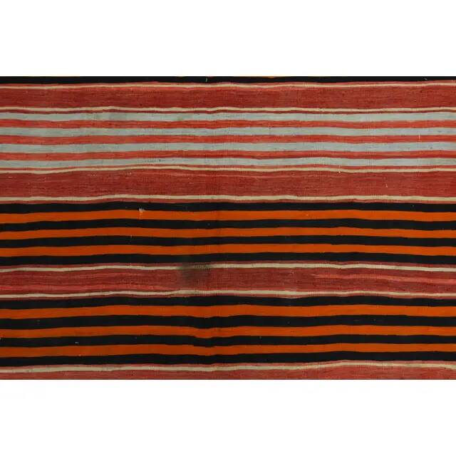 1970s vintage Turkish Oushak handmade wool cotton orange area rug 188x326