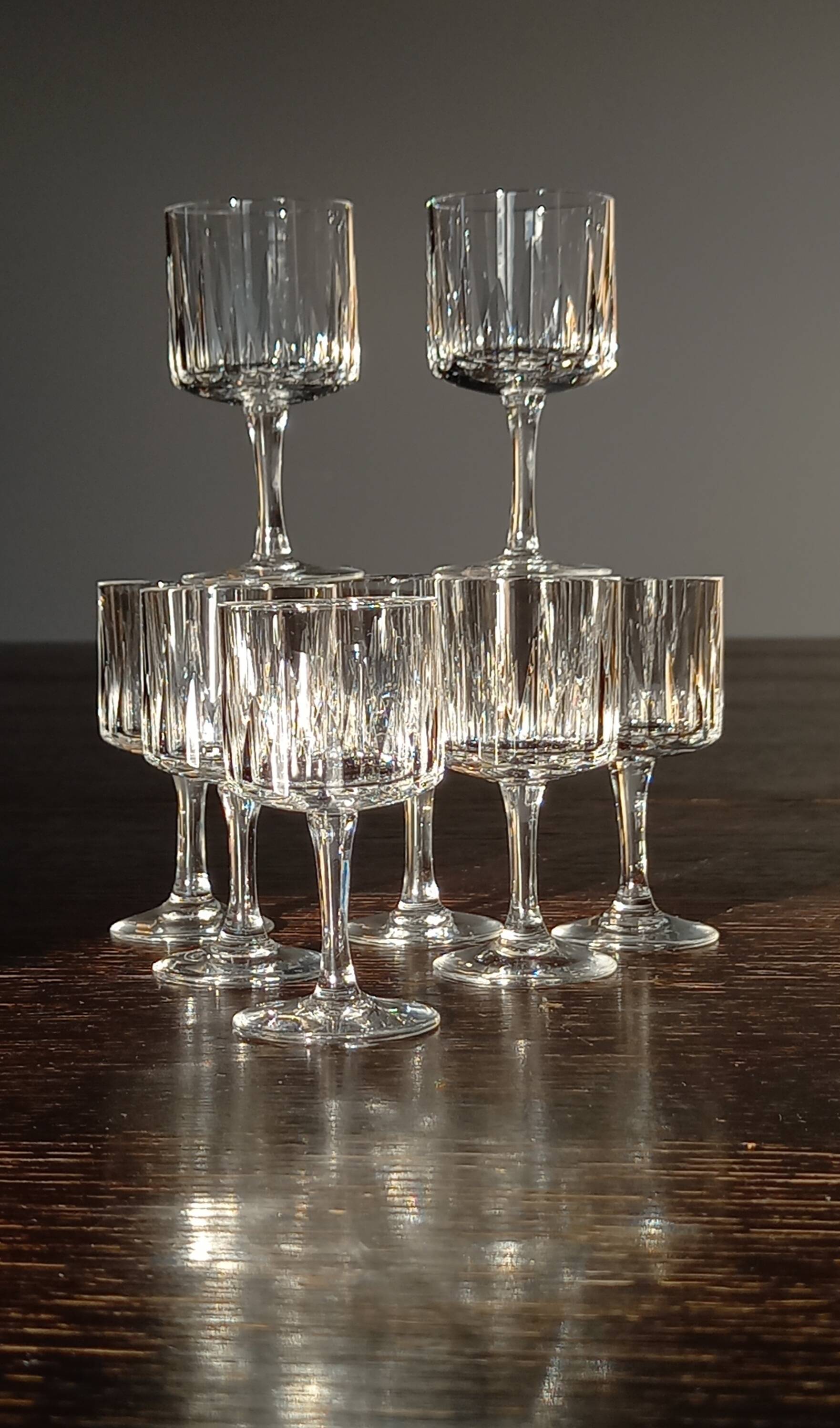 Crystal liqueur glasses