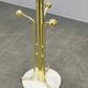 Italian Brass-Plated Coat Rack with Marble Base, 1970s