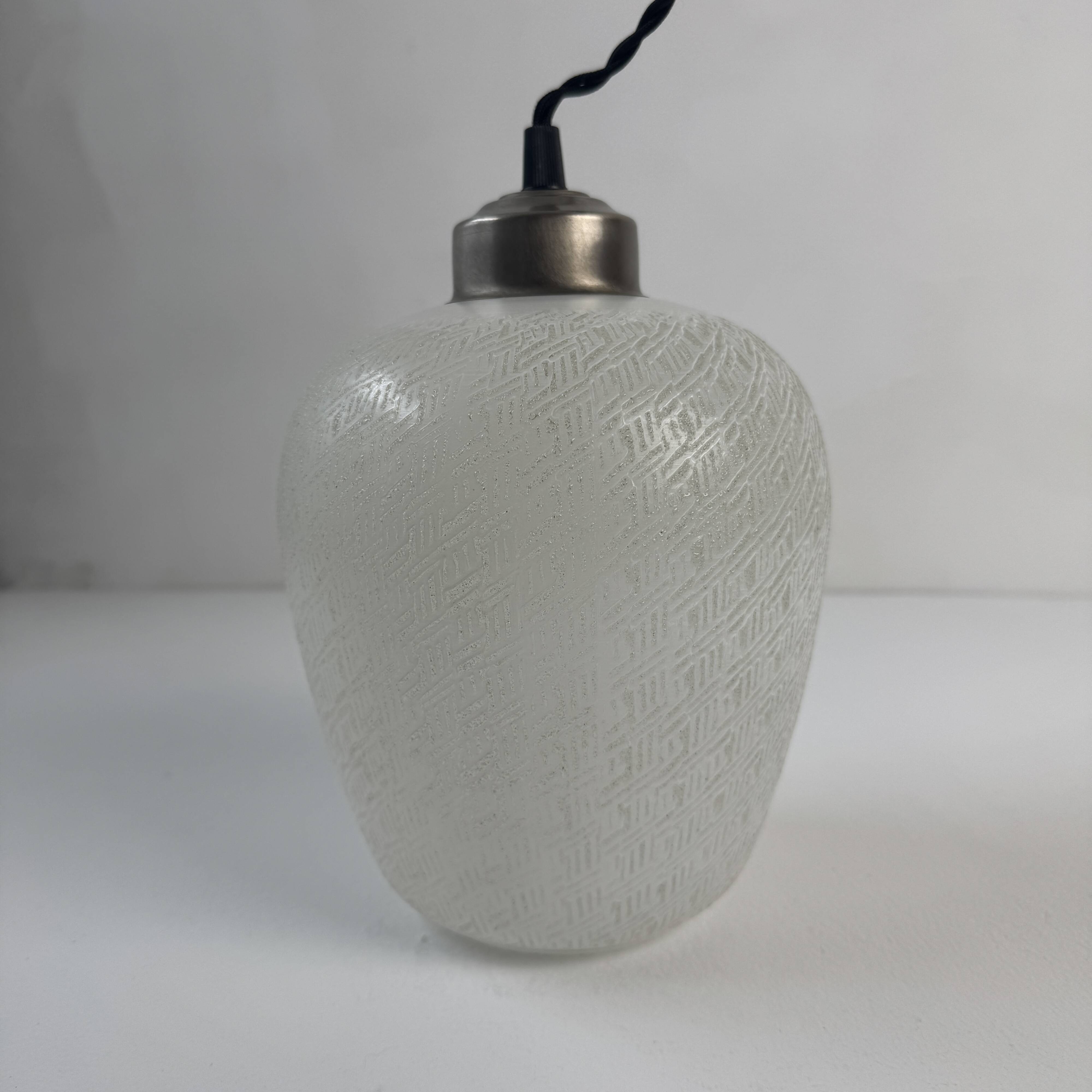 Pair of antique xl vintage curved suspension lights