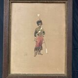 Louis vallet (1856-1940), non-commissioned officer of the guides, 1869 framed watercolor
